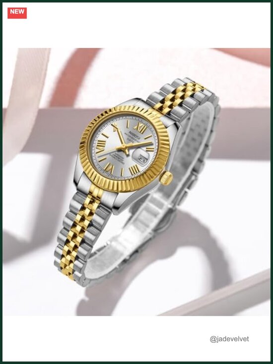 Women\'s Dainty Quartz Watch Stainless Steel Gold Silver Band Date 100FT main image 6